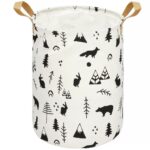 Cos depozitare haine sau jucarii, 45x35cm, bumbac si in, 43 l, animale padure