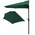 Umbrela de balcon pentru perete, jumatate, cu manivela, 270cm, verde