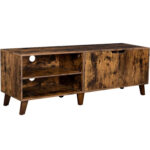 VASAGLE Comoda pentru TV, cu 2 usi si 2 rafturi deschise, 40x140x50cm, maro rustic