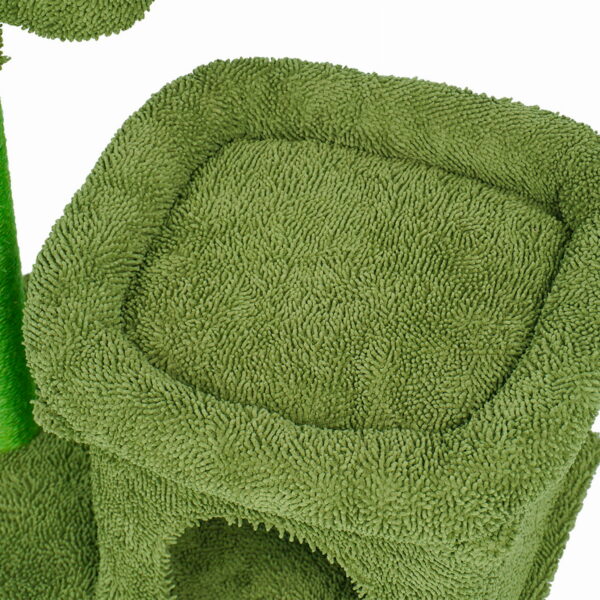 Ansamblu de joaca pentru pisici, model cactus, ascunzatoare, culcus, 63x40x72cm, verde - imagine 8