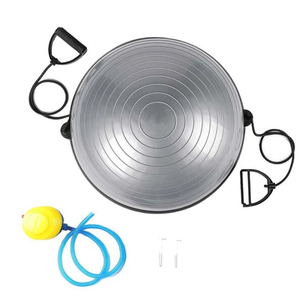 Minge fitness pentru echilibru, cu extensoare si pompa inclusa, 200kg, 57x25cm, gri - imagine 13