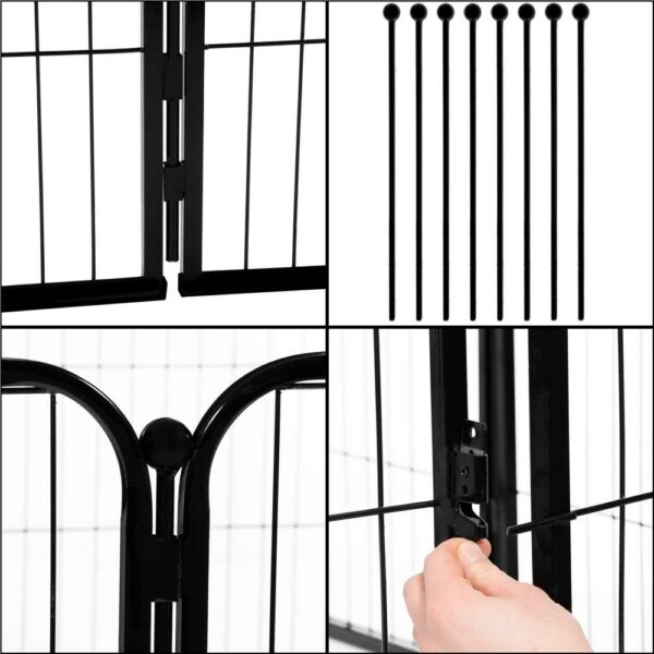 Tarc pentru animale de companie, din fier, forma configurabila, cu usa de acces, 3XL, 165x80x60cm, negru - imagine 19