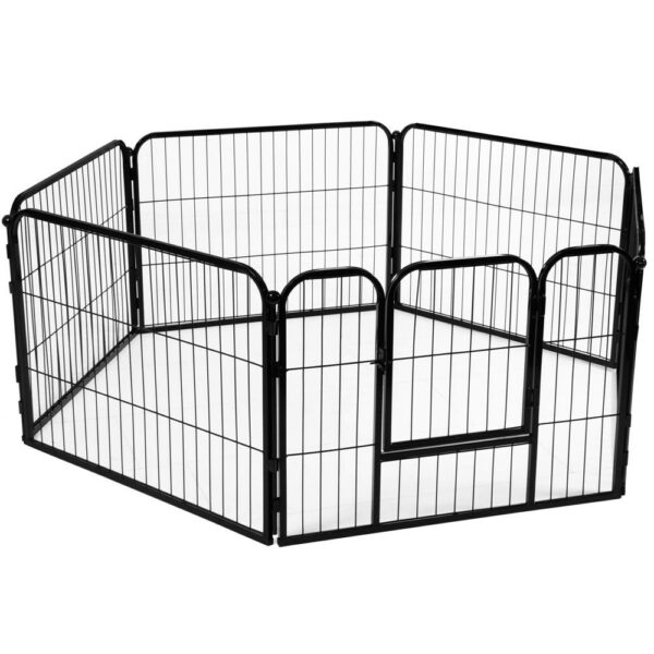 Tarc pentru animale de companie, din fier, forma configurabila, cu usa de acces, 3XL, 165x80x60cm, negru - imagine 6