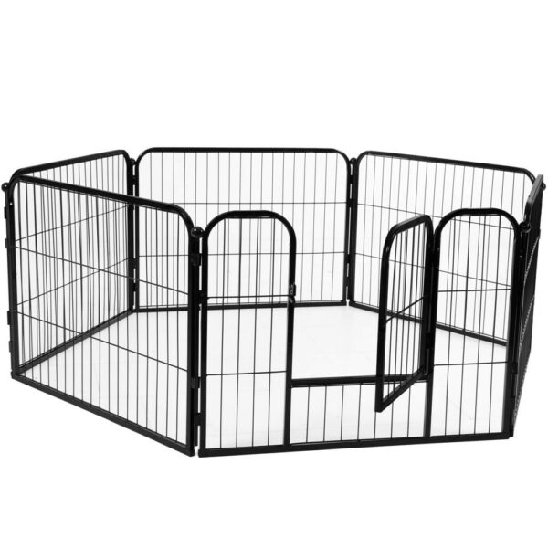 Tarc pentru animale de companie, din fier, forma configurabila, cu usa de acces, 3XL, 165x80x60cm, negru - imagine 7