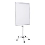 Flipchard magnetic cu picior, mobil pe role, inaltime ajustabila, 70x100cm, alb