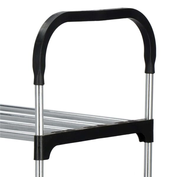 Suport pentru pantofi, 4 rafturi, cadru metalic, 84x28x60cm, negru si argintiu - imagine 8