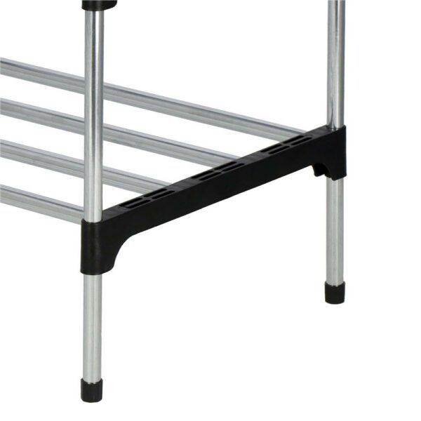 Suport pentru pantofi, 4 rafturi, cadru metalic, 84x28x60cm, negru si argintiu - imagine 9