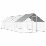 Cotet tarc pentru pasari, din otel galvanizat, cu plasa, 600x300x195cm