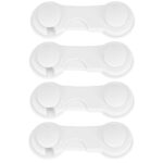 Set 4 sigurante blocator sertare si usi, plastic rezistent, fixe, 9.5 cm, alb