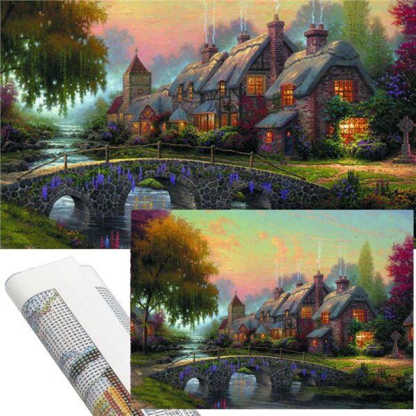 Set de broderie cu diamante 5D, 30x40cm, model Pod de piatra - imagine 21