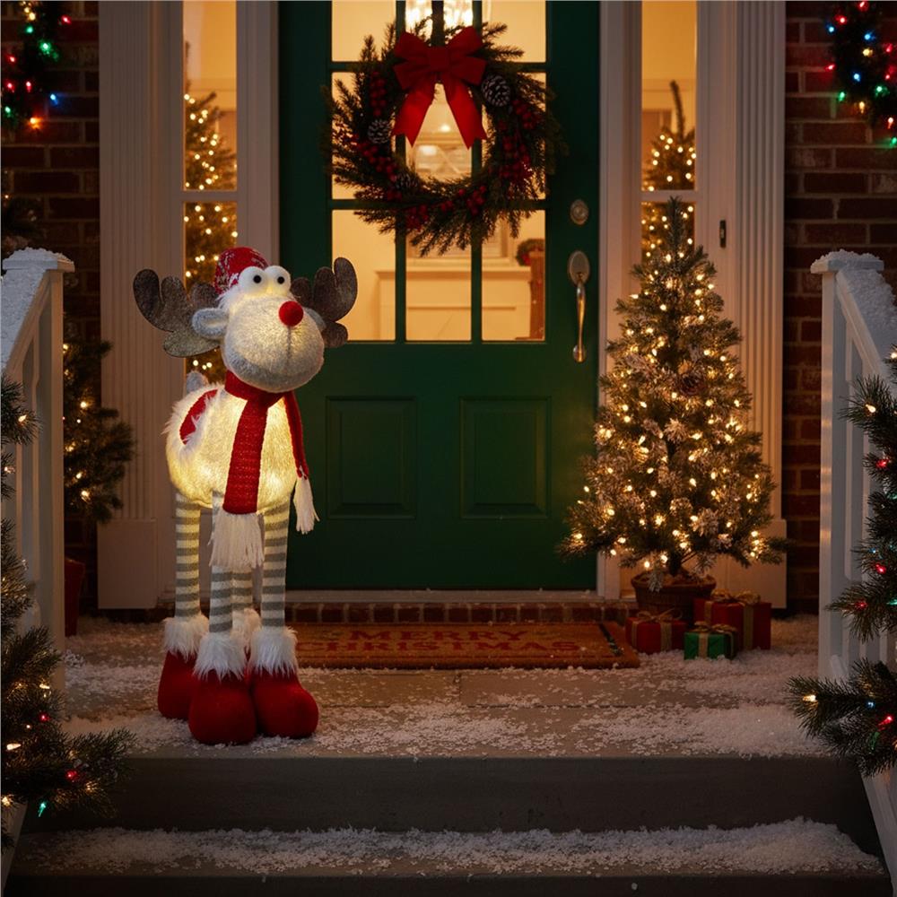 Figurina decorativa de Craciun ren cu lumina LED, 52x12 cm - imagine 23