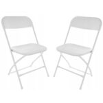 Set 2 scaune pliabile, structura otel cu sezut HDPE, 46x50x80cm, maxim 150kg, alb
