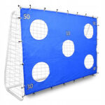 Poarta de fotbal din otel, 170x240cm, profil 32mm, tinta antrenament, albastru