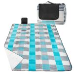 Patura pentru picnic sau plaja, cu folie izolatoare si maner, 150x200cm, albastru gri