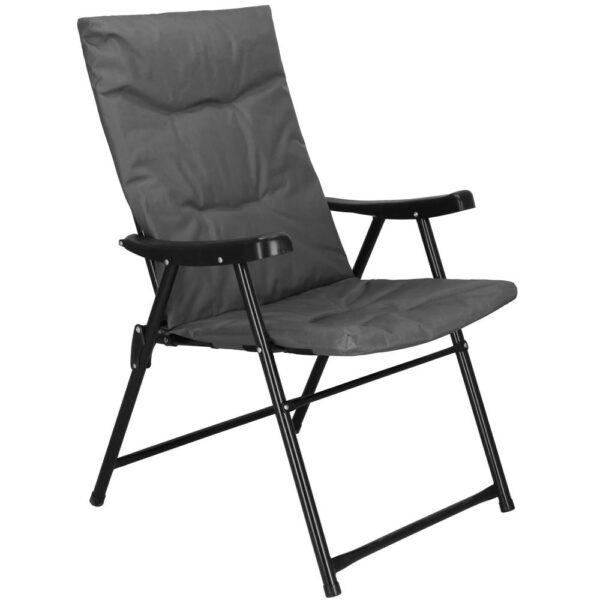 Scaun pliabil pentru terasa sau camping, sezut si spatar cu burete, maxim 120kg, gri