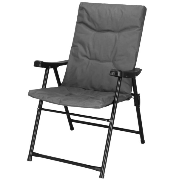 Scaun pliabil pentru terasa sau camping, sezut si spatar cu burete, maxim 120kg, gri - imagine 7