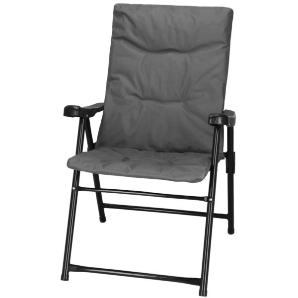 Scaun pliabil pentru terasa sau camping, sezut si spatar cu burete, maxim 120kg, gri - imagine 8