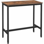 VASAGLE Masa de bar inalta, cadru metalic, design industrial, 100x40x90cm, maro rustic