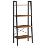 VASAGLE Biblioteca tip scara, cadru otel cu 4 polite din MDF, stil industrial, 56x34x138cm, maro rustic