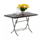 RESIGILAT: Masa de gradina din PVC, 115x65x74cm, maro