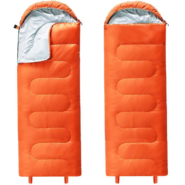 Sac de dormit tip mumie, cu geanta de transport, 175x73cm, 8-20grade, portocaliu - imagine 11