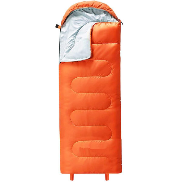 Sac de dormit tip mumie, cu geanta de transport, 175x73cm, 8-20grade, portocaliu