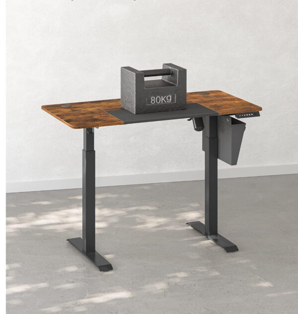 SONGMICS Birou cu reglaj electric pe inaltime, memorie cu 4 inaltimi, 60x120x(72-120)cm, maro rustic - imagine 9