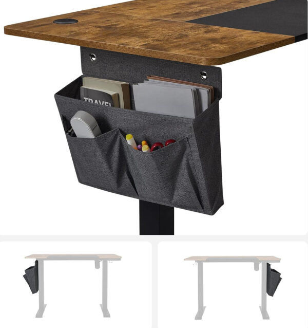 SONGMICS Birou cu reglaj electric pe inaltime, memorie cu 4 inaltimi, 60x120x(72-120)cm, maro rustic - imagine 6