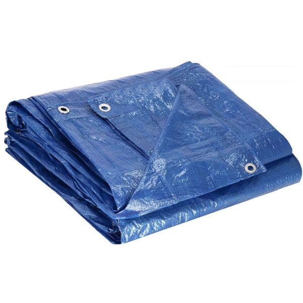 Prelata din polietilena impermeabila laminata, 60g/m2, 8x10m, albastra - imagine 11
