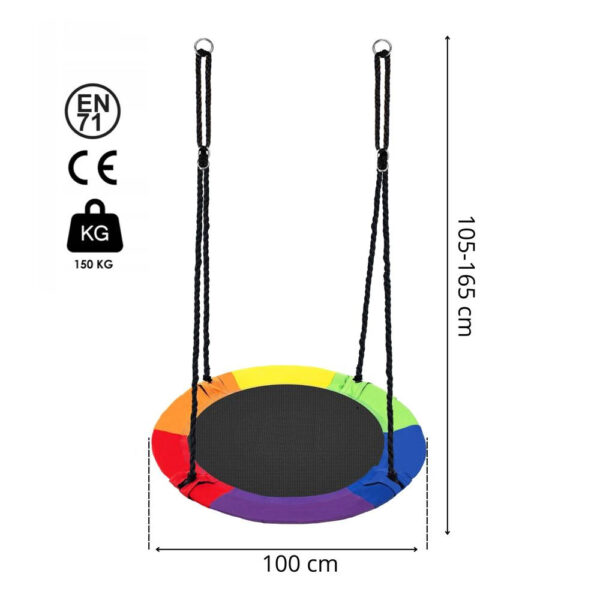 Leagan tip cuib 100cm, inaltime reglabila, 150 kg, Multicolor - imagine 26