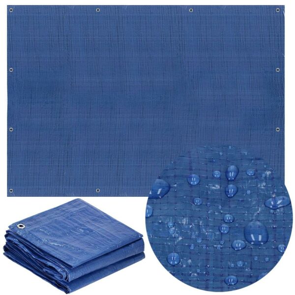Prelata din polietilena impermeabila laminata, 60g/m2, 8x10m, albastra - imagine 5