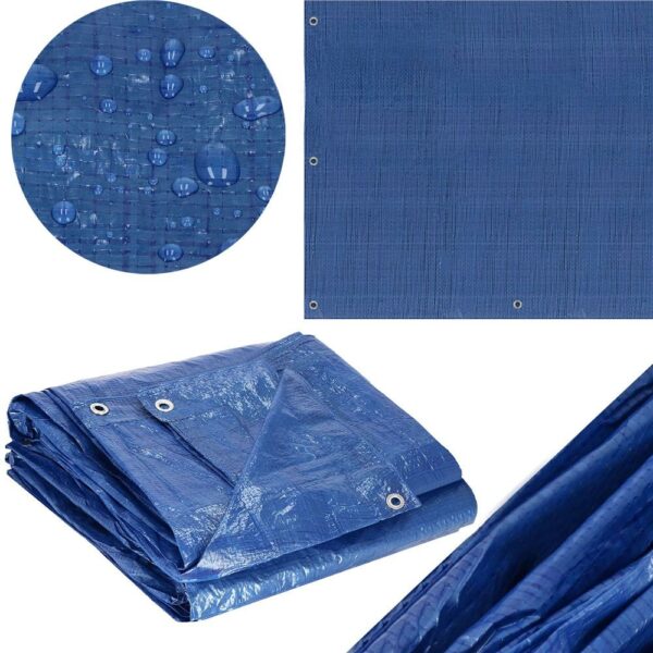 Prelata din polietilena impermeabila laminata, 60g/m2, 8x10m, albastra - imagine 6