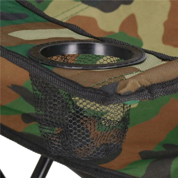 Scaun pliabil camping sau pescuit, suport pahar, 80x40x45cm, camuflaj - imagine 6