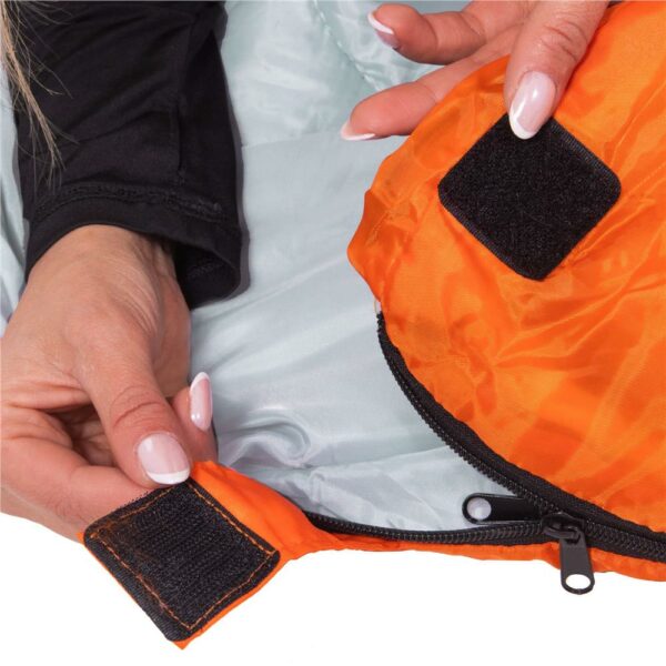 Sac de dormit tip mumie, cu geanta de transport, 175x73cm, 8-20grade, portocaliu - imagine 8