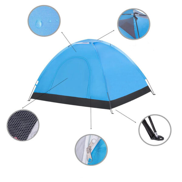 Cort plaja sau camping, impemeabil, cu protectie UV, 2 locuri, 200x150x110cm, albastru - imagine 20