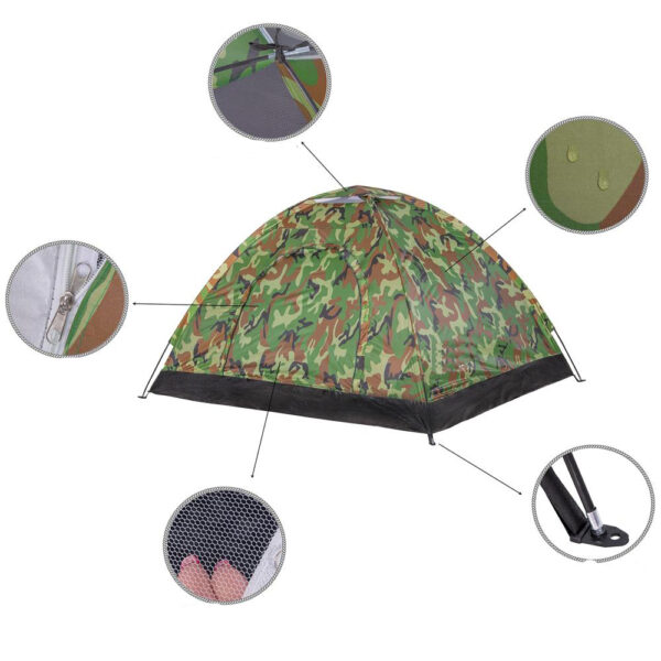 Cort plaja sau camping, impemeabil, cu protectie UV, 2 locuri, 200x150x110cm, camuflaj - imagine 13