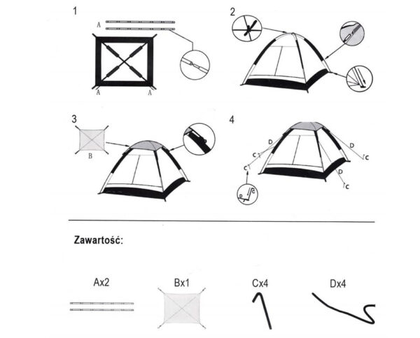 Cort plaja sau camping, impemeabil, cu protectie UV, 2 locuri, 200x150x110cm, albastru - imagine 3