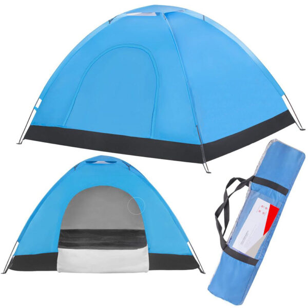 Cort plaja sau camping, impemeabil, cu protectie UV, 2 locuri, 200x150x110cm, albastru - imagine 4