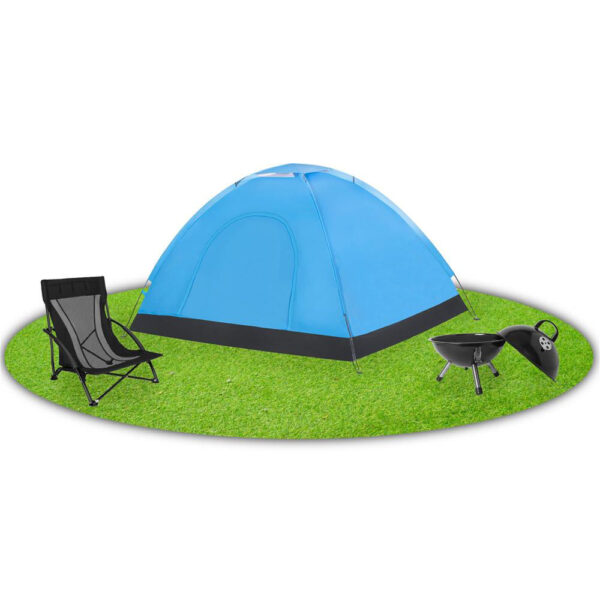 Cort plaja sau camping, impemeabil, cu protectie UV, 2 locuri, 200x150x110cm, albastru - imagine 5