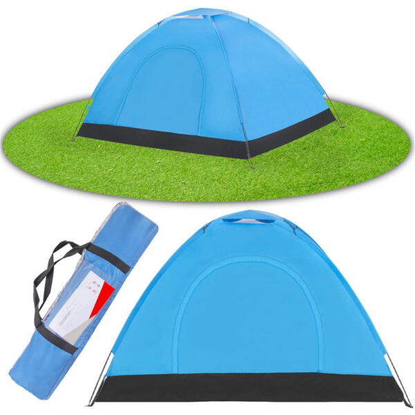 Cort plaja sau camping, impemeabil, cu protectie UV, 2 locuri, 200x150x110cm, albastru - imagine 7