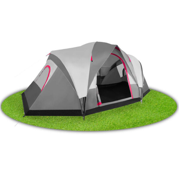 Cort camping, impemeabil, protectie UV, 6 locuri, 215x450x180cm, gri - imagine 2