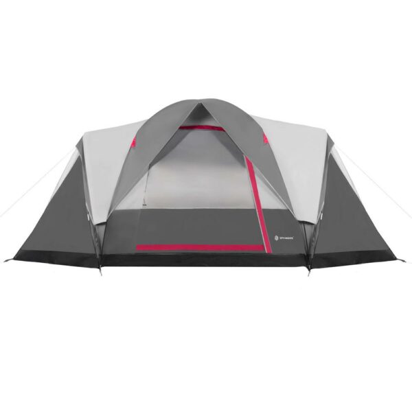 Cort camping, impemeabil, protectie UV, 6 locuri, 215x450x180cm, gri - imagine 19