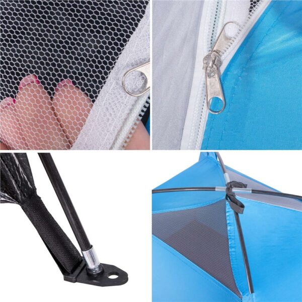 Cort plaja sau camping, impemeabil, cu protectie UV, 2 locuri, 200x150x110cm, albastru - imagine 19