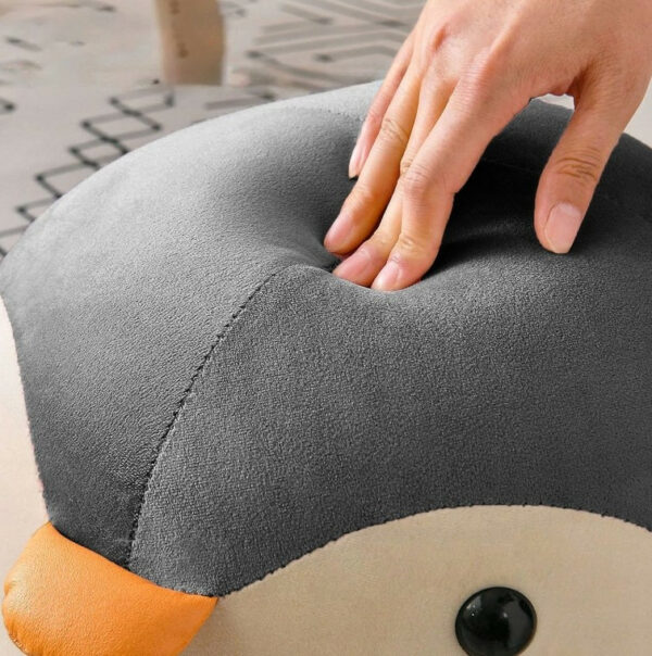 Taburet pentru copii, 28x25cm, maxim 50kg, model pinguin gri - imagine 3