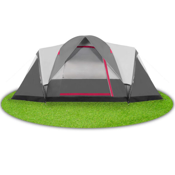 Cort camping, impemeabil, protectie UV, 6 locuri, 215x450x180cm, gri - imagine 4