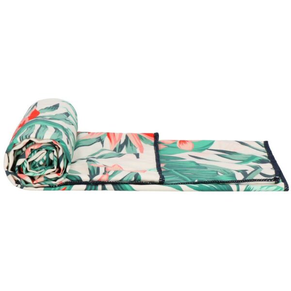 Prosop de plaja cu uscare de rapida, husa de transport, 90x180cm, model floral - imagine 6
