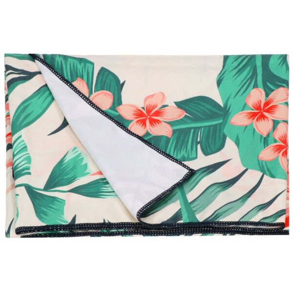 Prosop de plaja cu uscare de rapida, husa de transport, 90x180cm, model floral - imagine 7