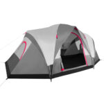 Cort camping, impemeabil, protectie UV, 6 locuri, 215x450x180cm, gri