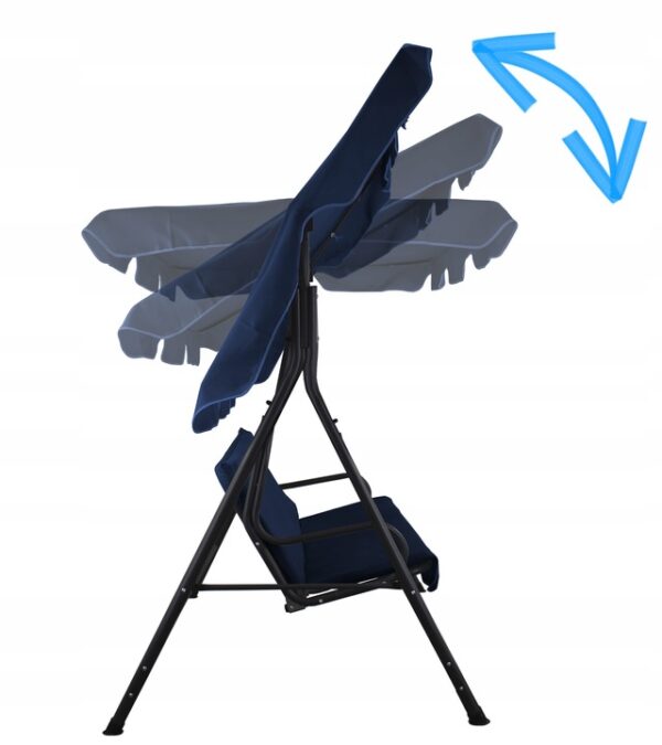 Leagan balansoar gradina Sersimo Alghero, 3 locuri, 220kg, albastru - imagine 6