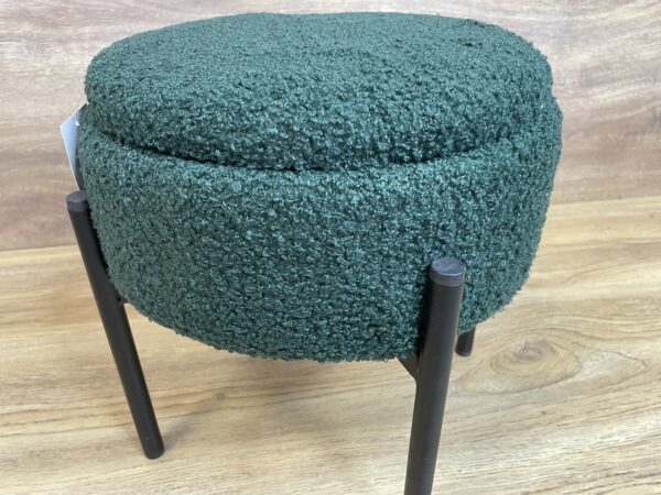 Taburet pentru copii, rotund, spatiu depozitare, 31x28cm, maxim 50kg, verde - imagine 3